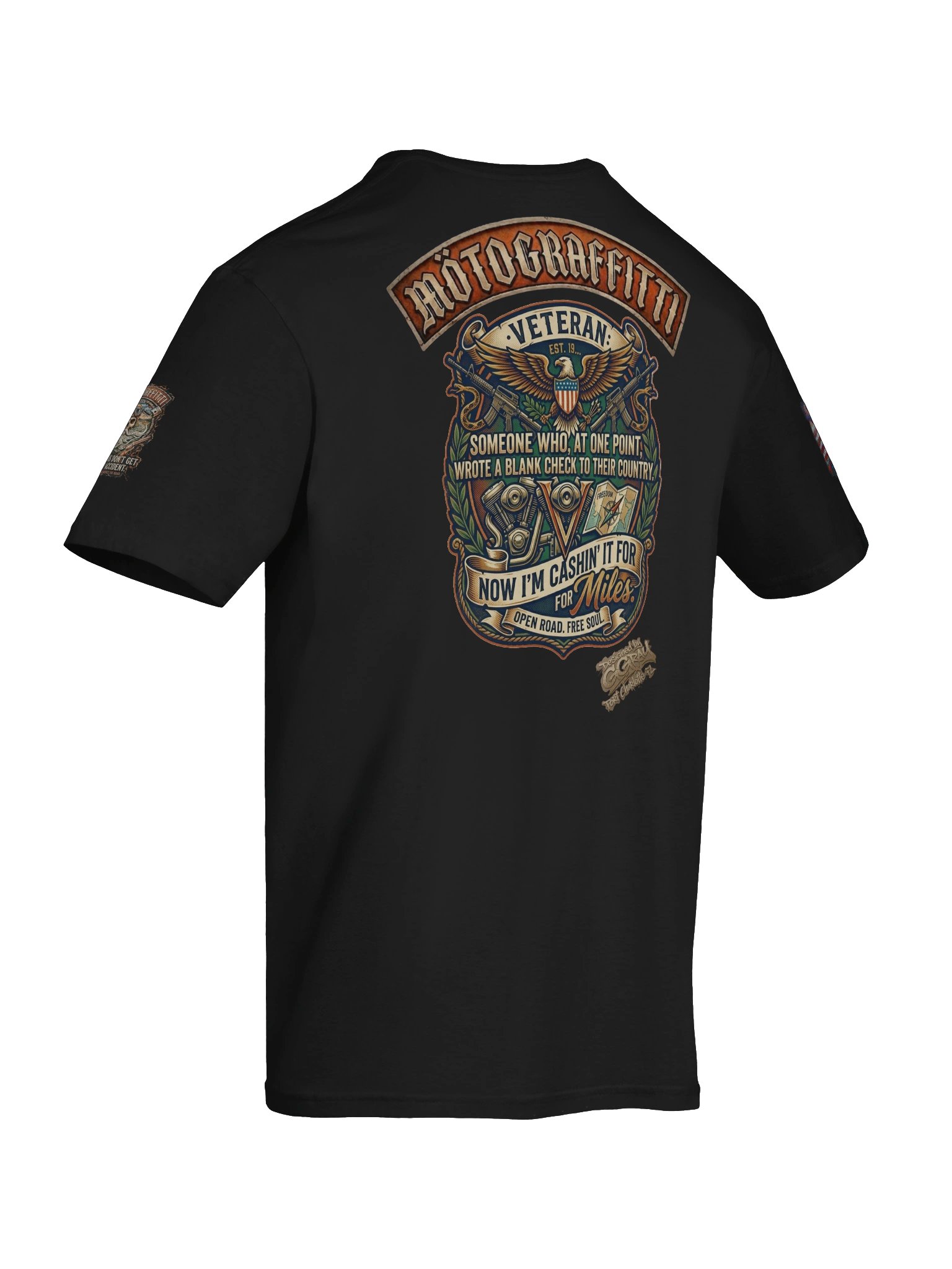 MötoGraffitti Just a Veteran Cashin In T-Shirt product image (31)