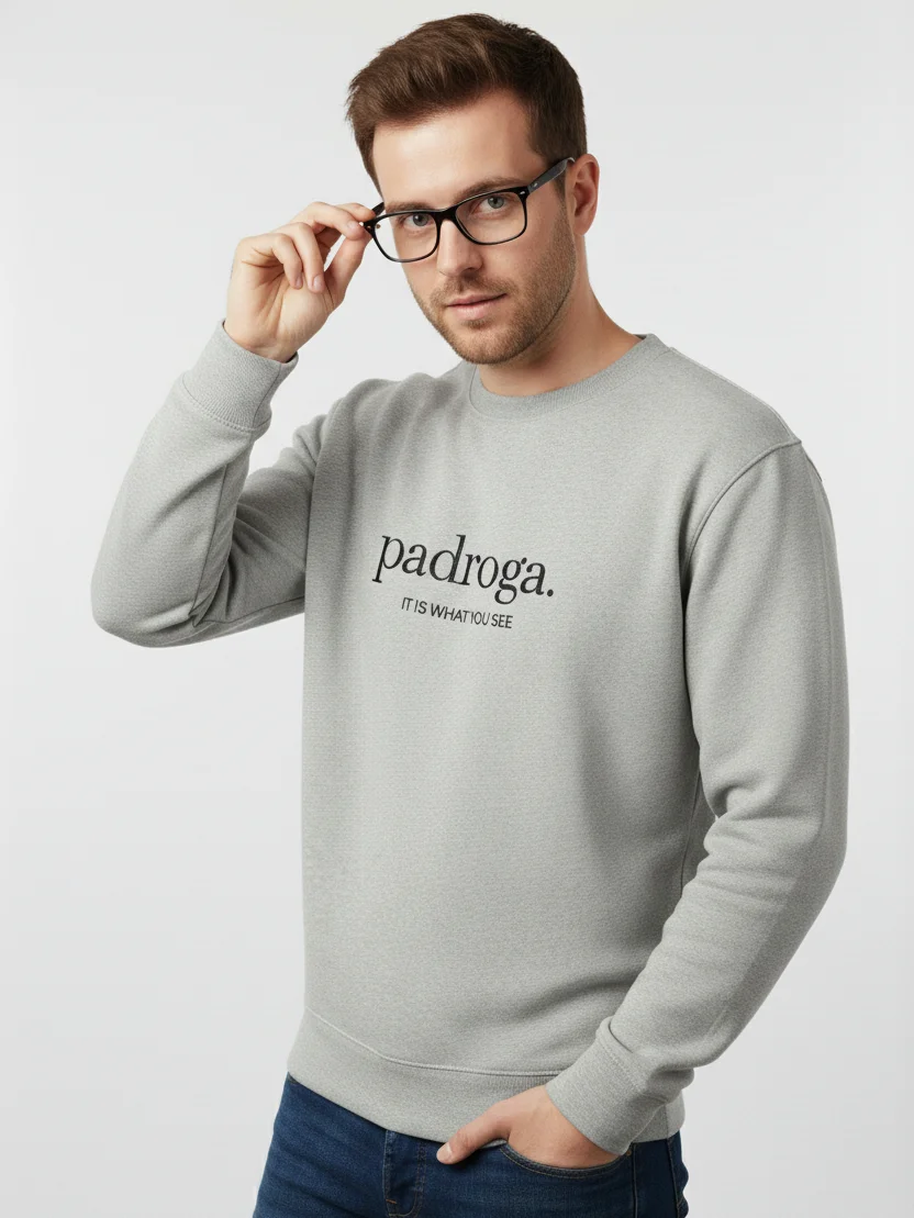padroga. essentials gray embroidered logo product image (3)