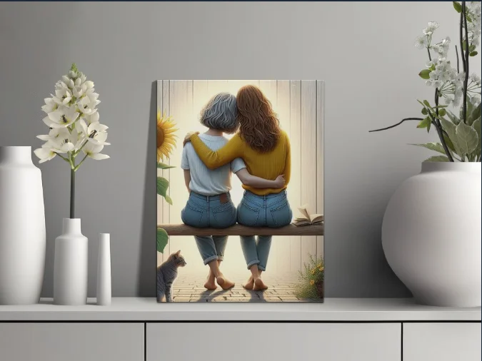 Mother and Daughter Heartwarming Moment of Connection Poster product image (1)