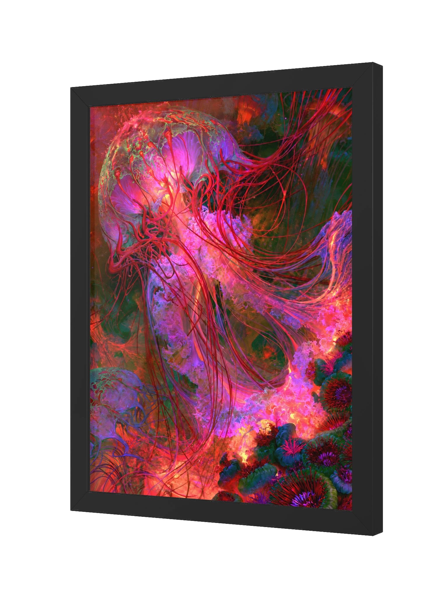 Jellyfish Framed Art Print — Crimson Jellyfish product image (6)