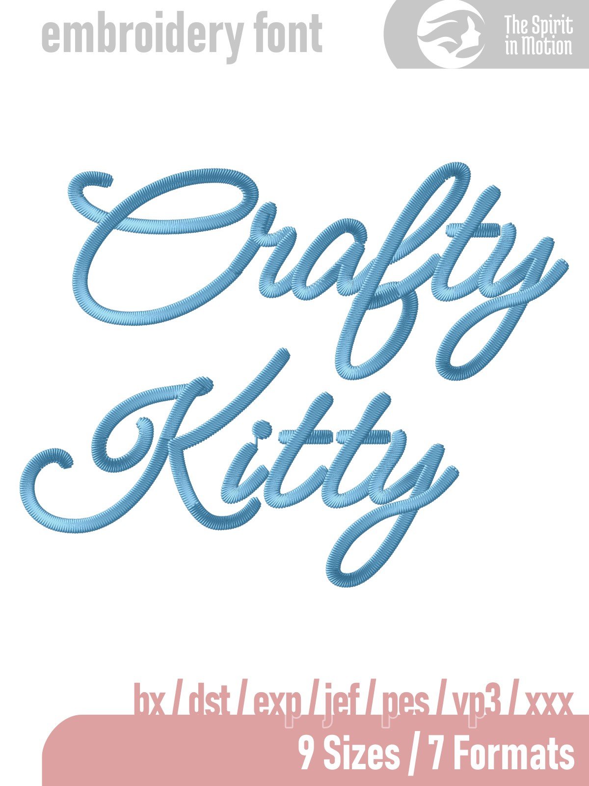 Crafty Kitty Regular Monoline Machine Embroidery Font | PES, BX, DST product image (1)