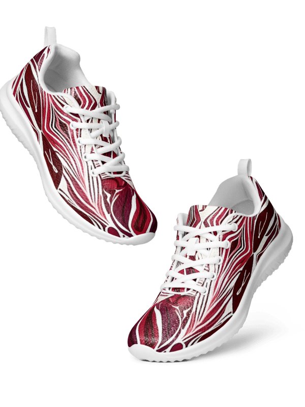 Women's Burgundy & White Abstract Art Painted Athletic Kicks product image (5)