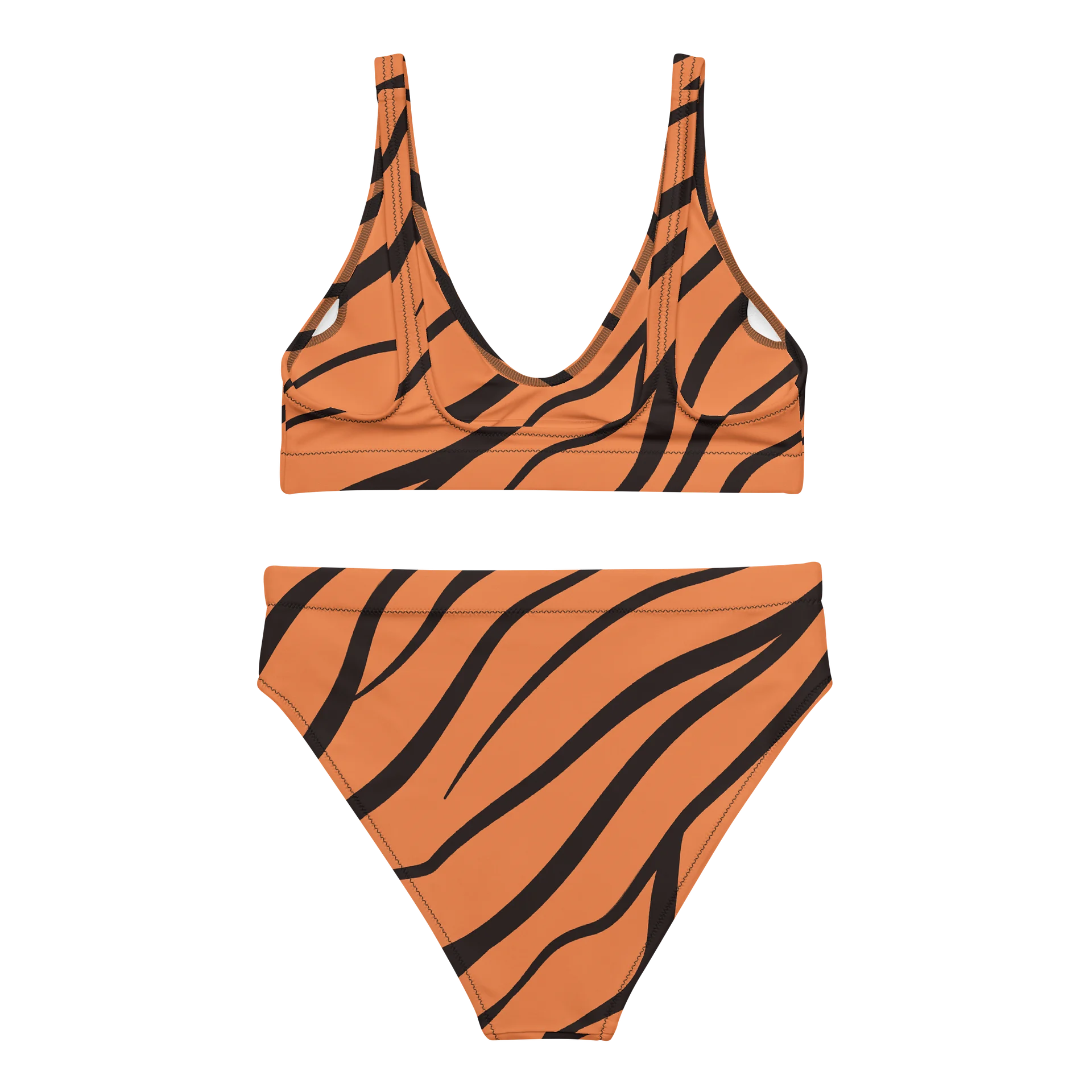 Tiger Stripe Orange High-Waisted Bikini product image (3)