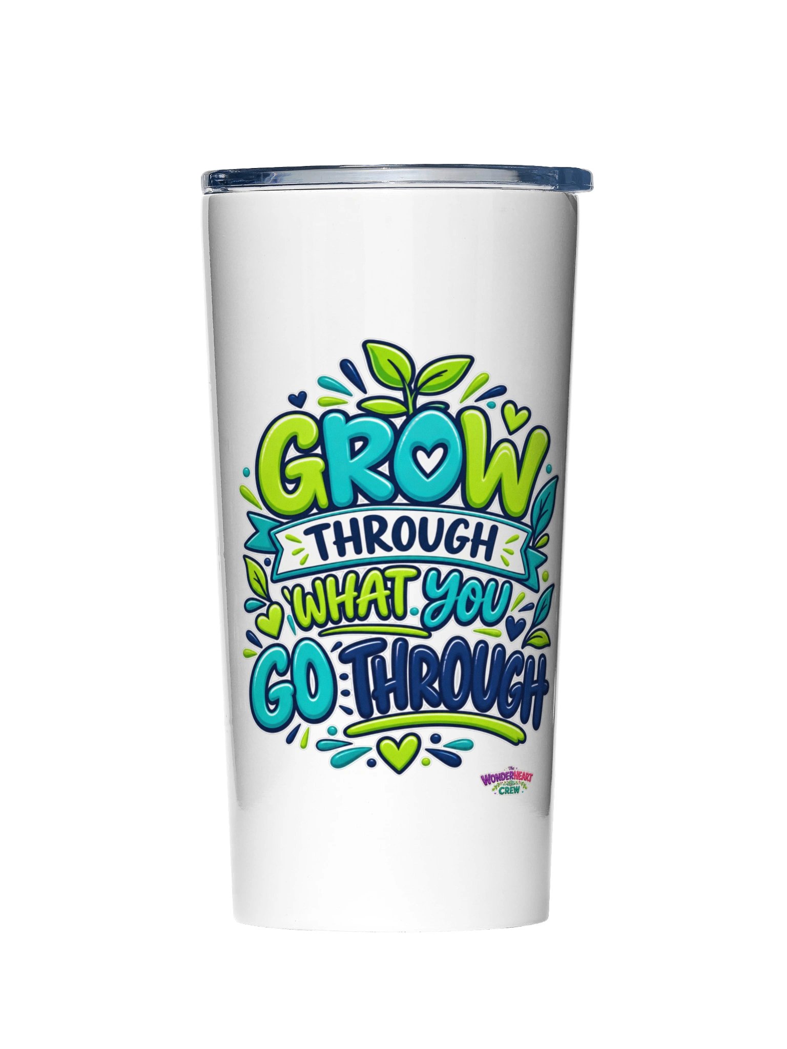 20oz Stainless Steel Inspirational Tumbler - Grow Through What You Go Through. product image (1)