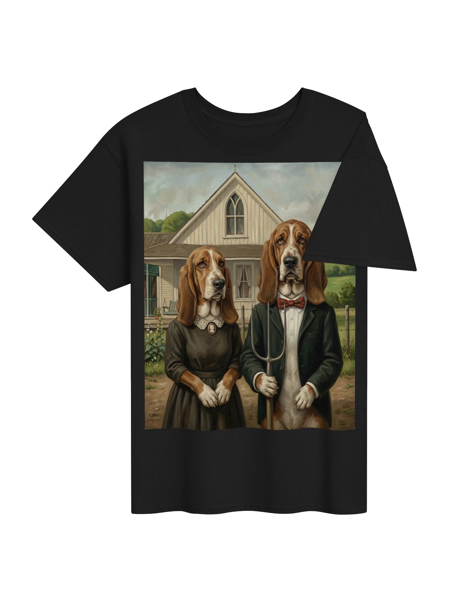 American Gothic Bassets Tee product image (25)