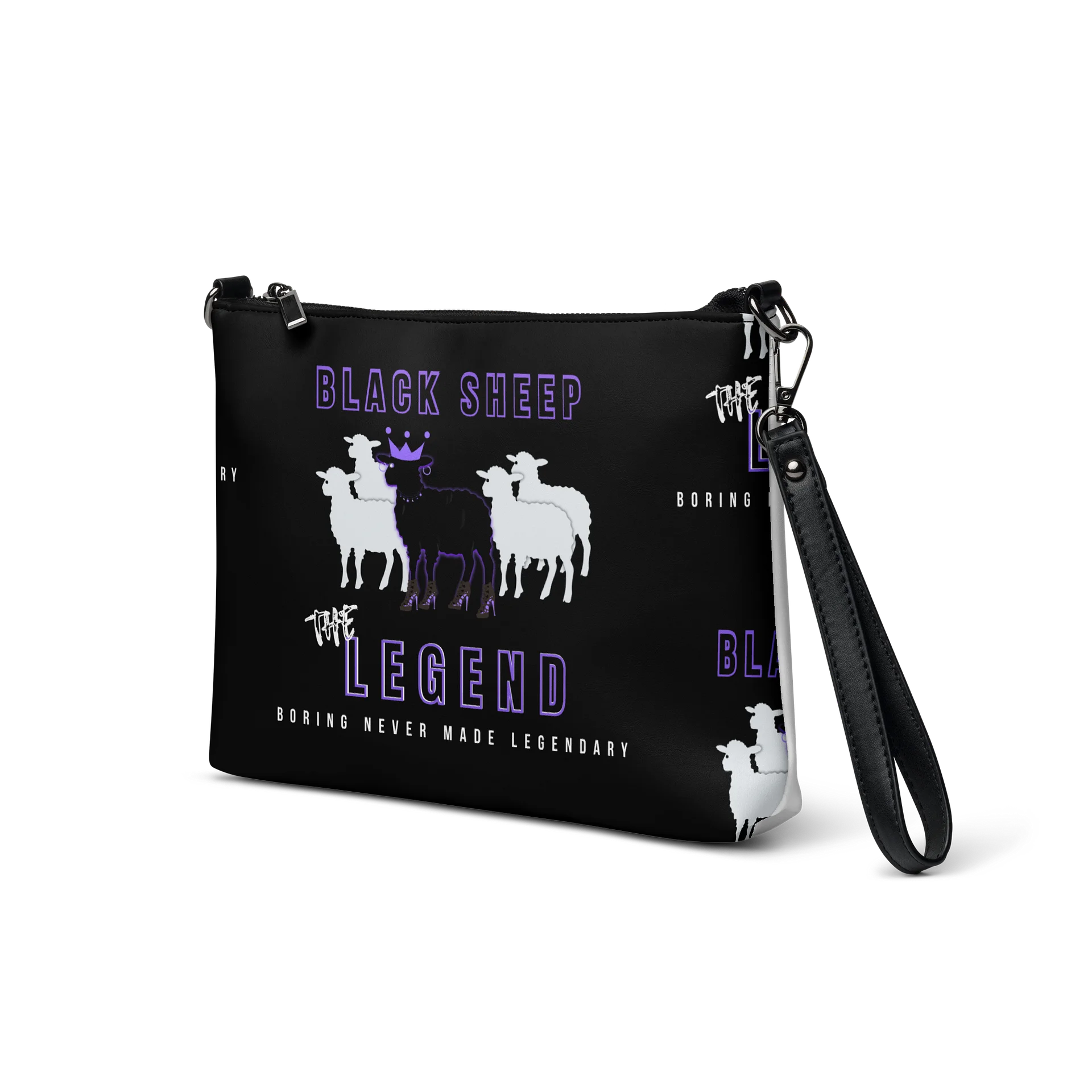 Black Sheep Black & Purple Handy Bag w/ Zipper product image (3)