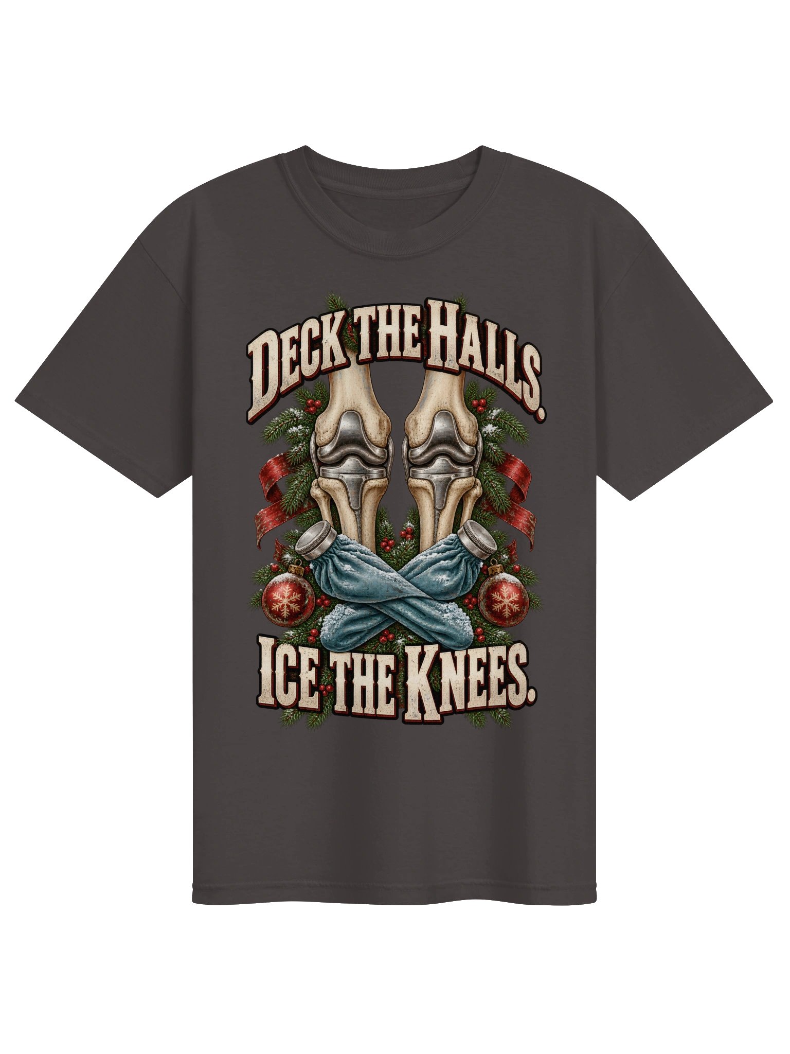 Knee Replacement Christmas Shirt — Deck the Halls, Ice the Knees | Broken Sleigh™ product image (2)