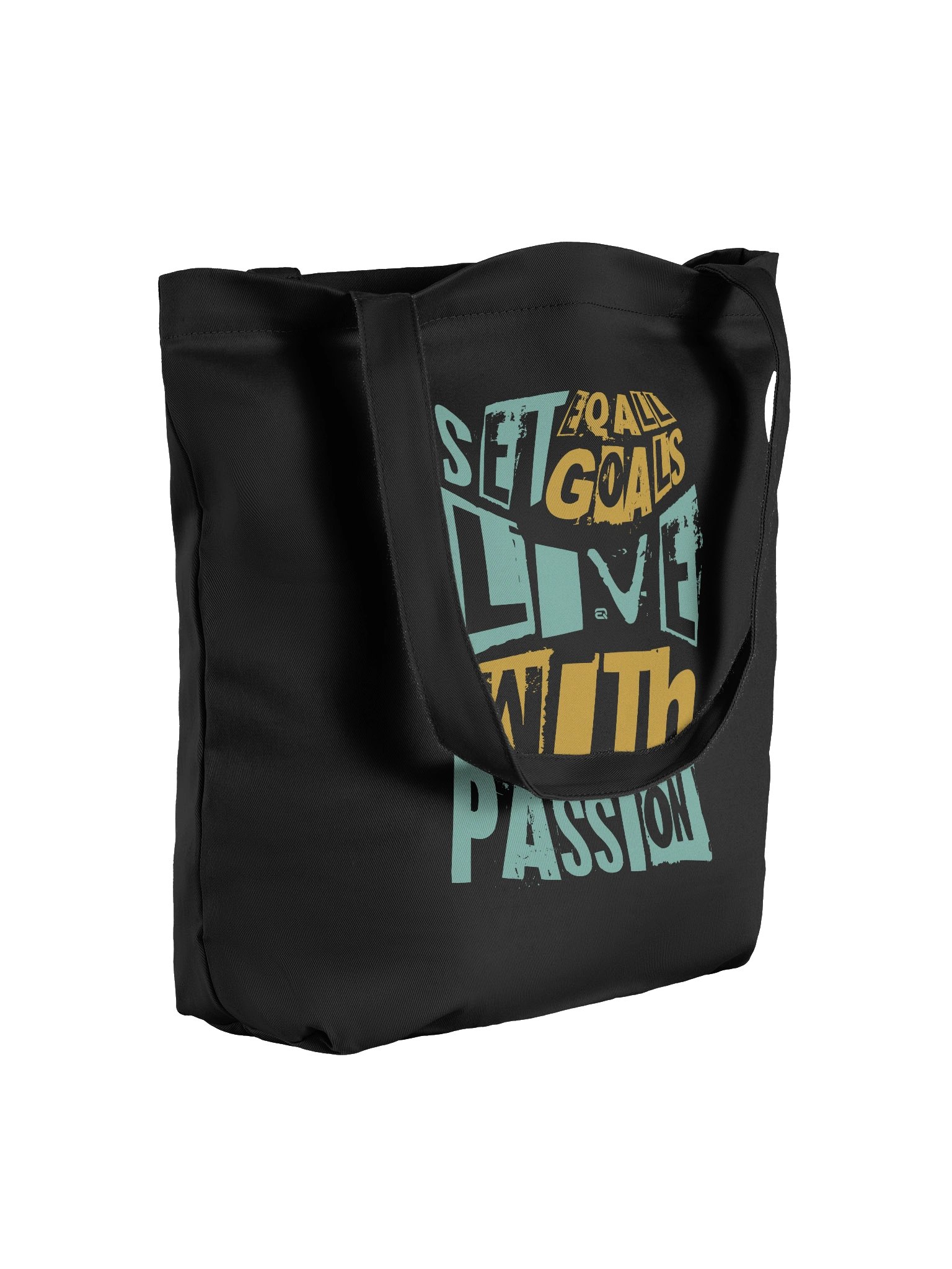 Live with Passion ECO Tote-bag_ R3CVR.i mode by EQALL® Essentials_Mint / Mustard product image (2)