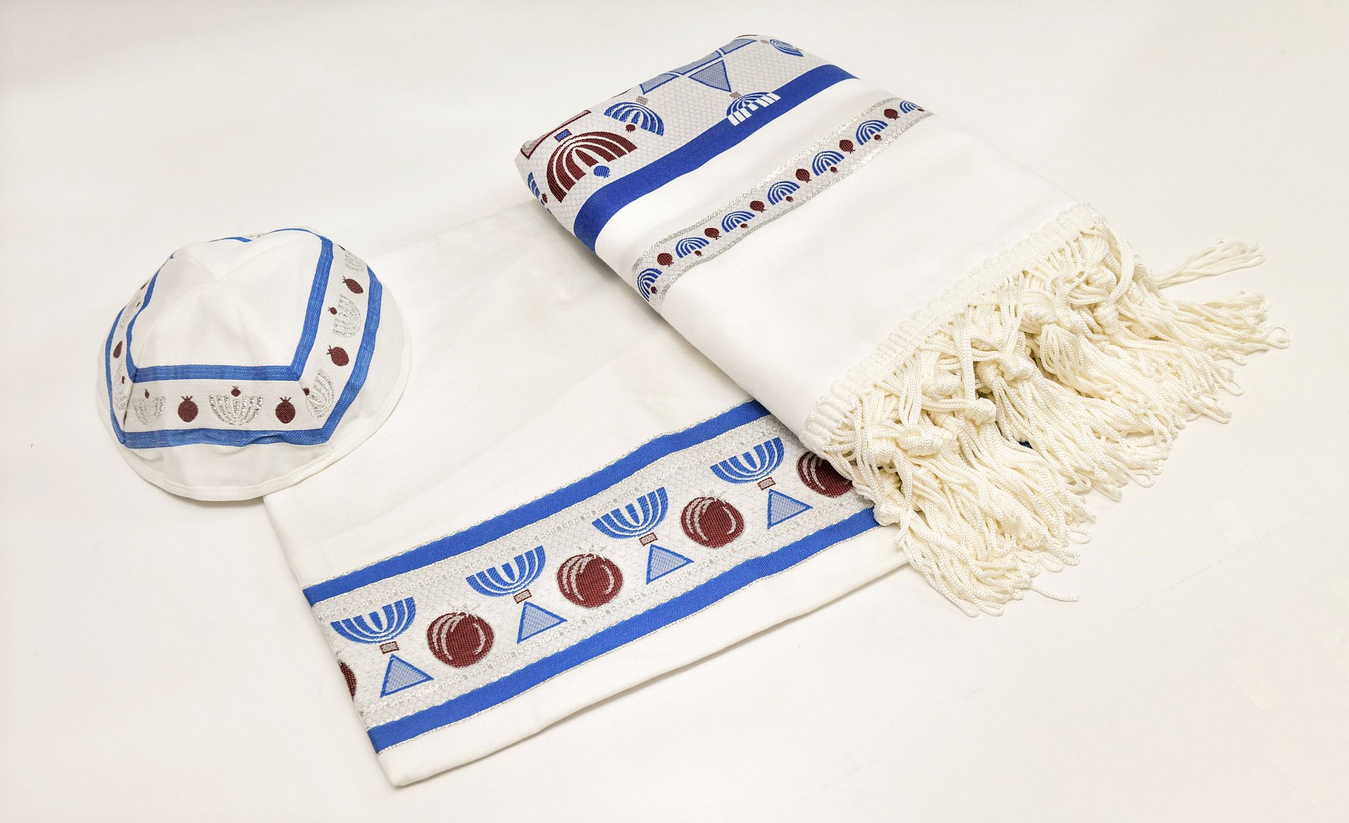 BLUE MENORAH -Small Tallit (Prayer Shawl) KIT product image (5)