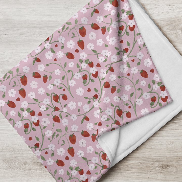 Strawberry Fields Forever Pink Throw Blanket product image (7)