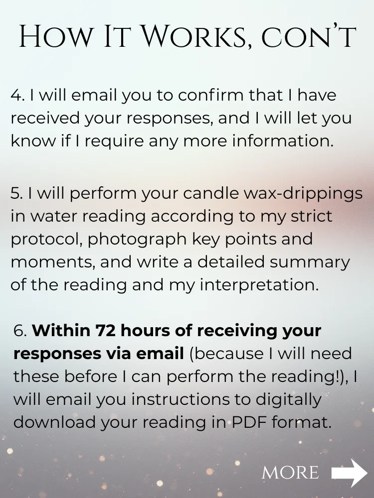 Vesta Candle Wax-Drippings in Water Reading | Focused Reading on Any Topic product image (5)
