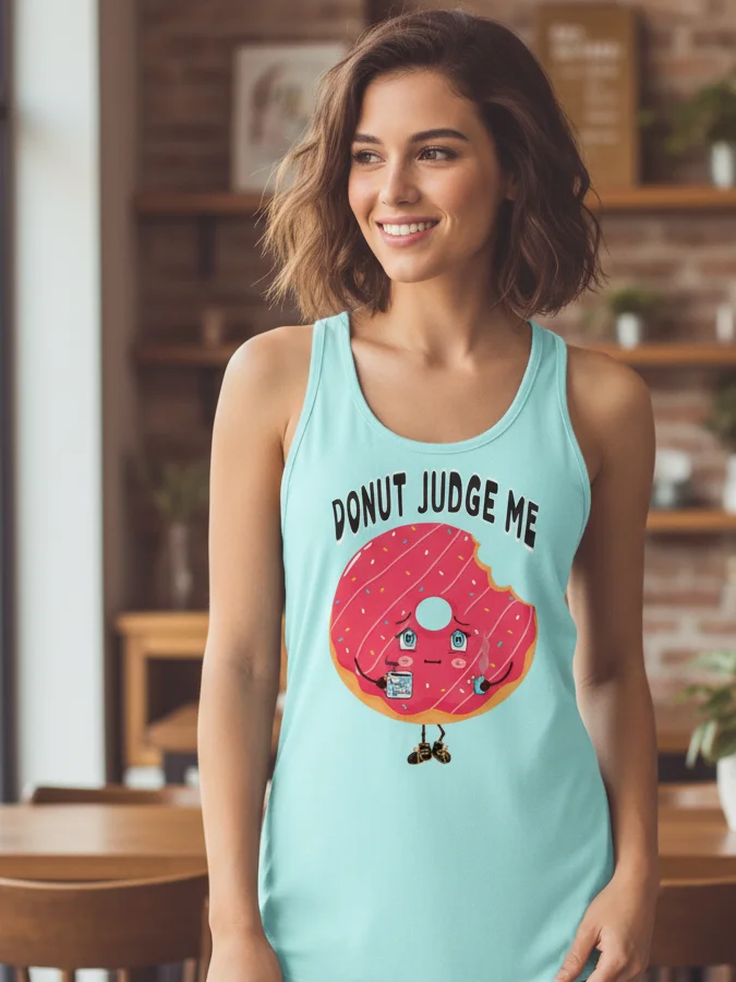 Donut Judge Me – Women’s Racerback Tank Top product image (1)