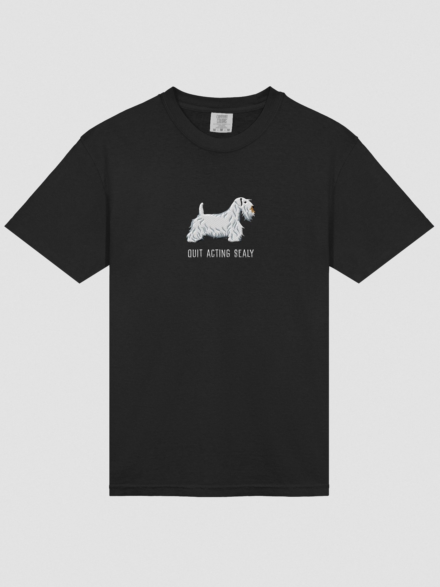 Quit Acting Sealy T-Shirt(Embroidered) of a Sealyham Terrier(White) product image (6)