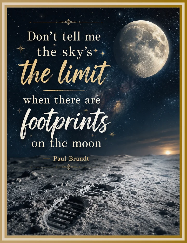 Footprints On the Moon | Inspirational Moon Quote Printable Wall Art (Free Digital Download) product image (1)