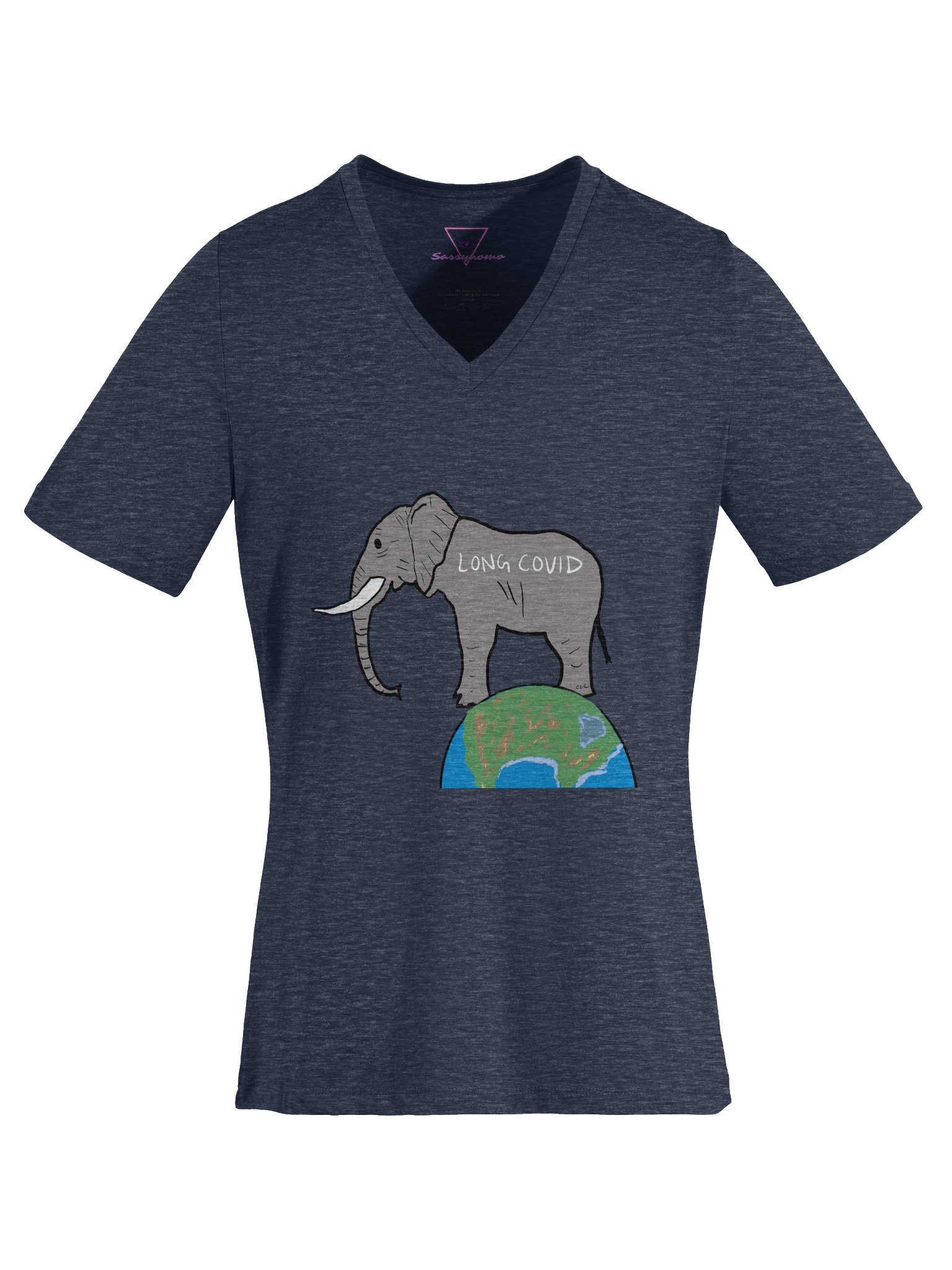 Elephant In The Room V-neck tee (Long Covid) product image (7)