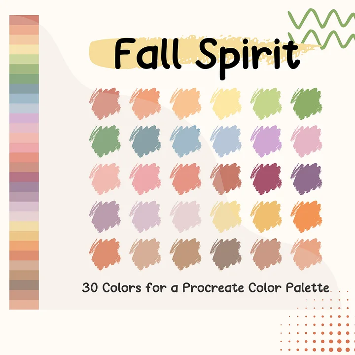 Fall Spirit Procreate Color Palette with HEX Codes ★ DIGITAL ★ product image (1)