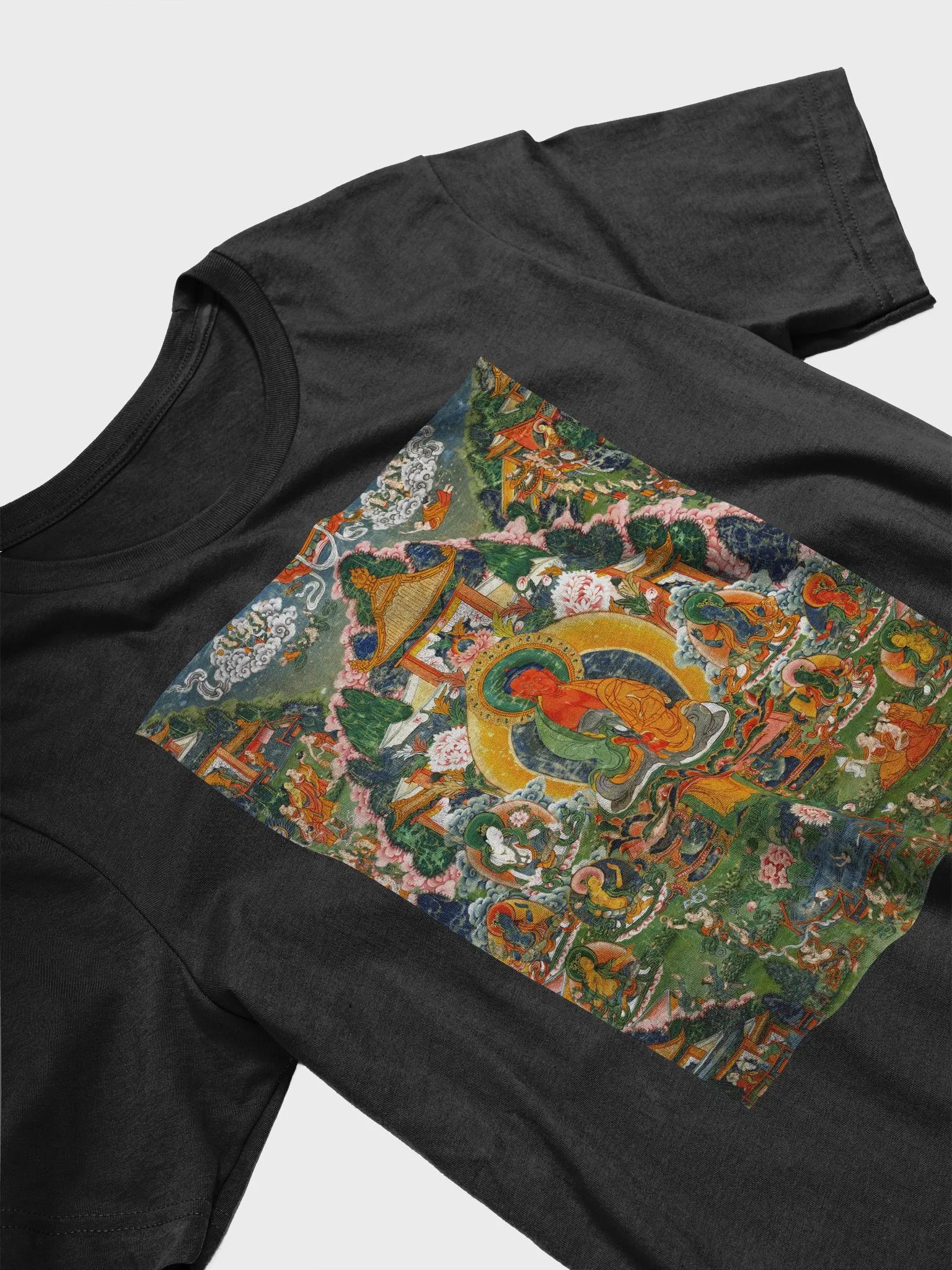 Buddha Amitabha in His Pure Land Traditional Buddhist Thangka Art Unisex T-Shirt product image (3)