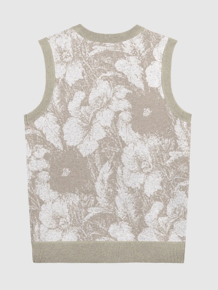 Floral Bliss III Knitted V-Neck Vest product image (2)