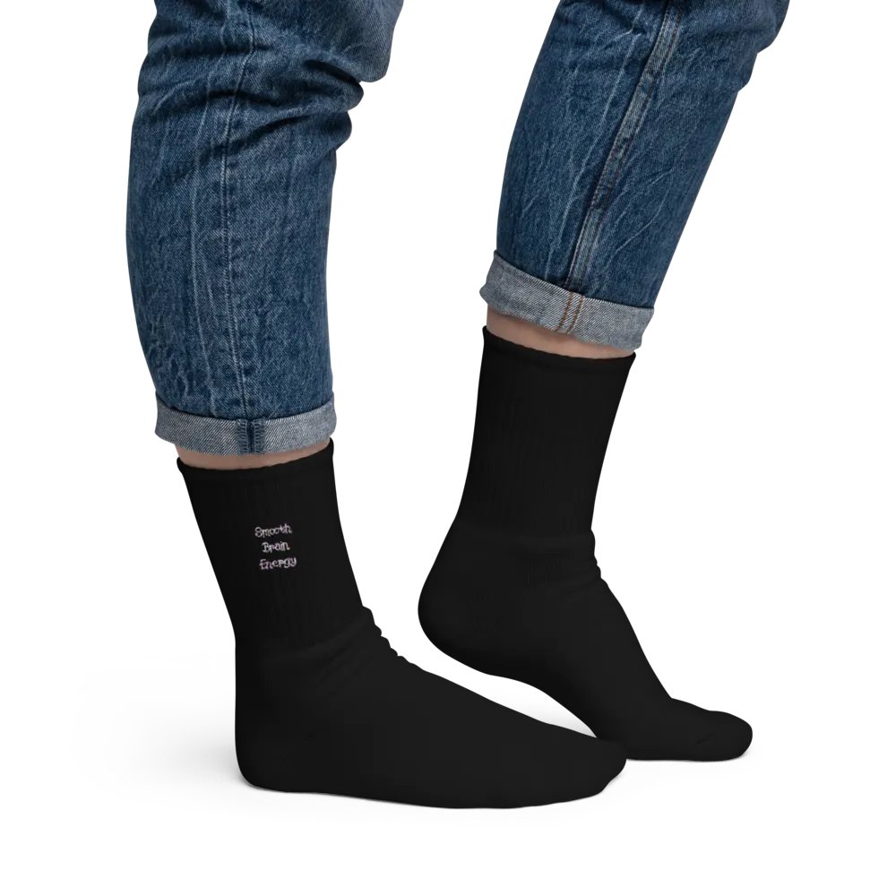 Smooth Brain Energy Embroidered Crew Socks product image (12)