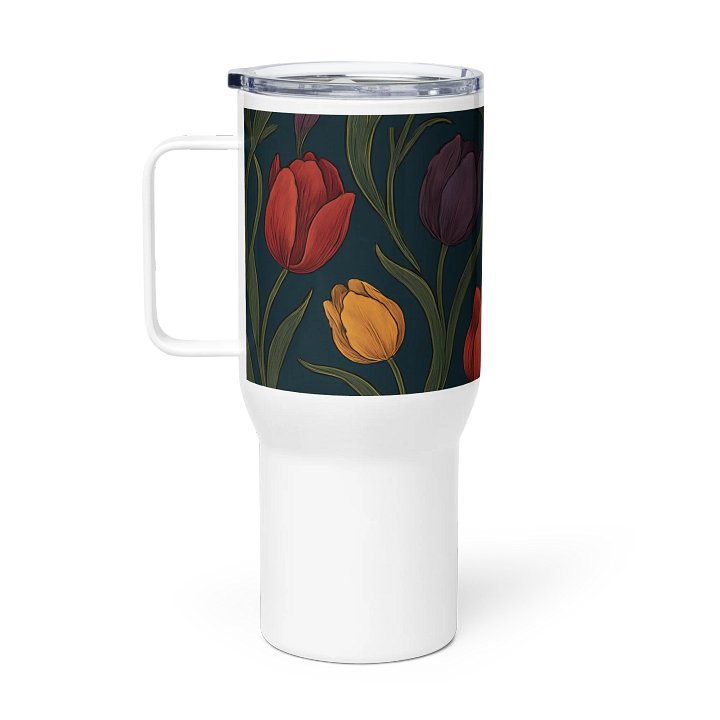 Tulip Gardening Coffee Tumbler – 20oz Insulated Mug with Pink & Yellow Tulips for Garden Enthusiasts product image (1)
