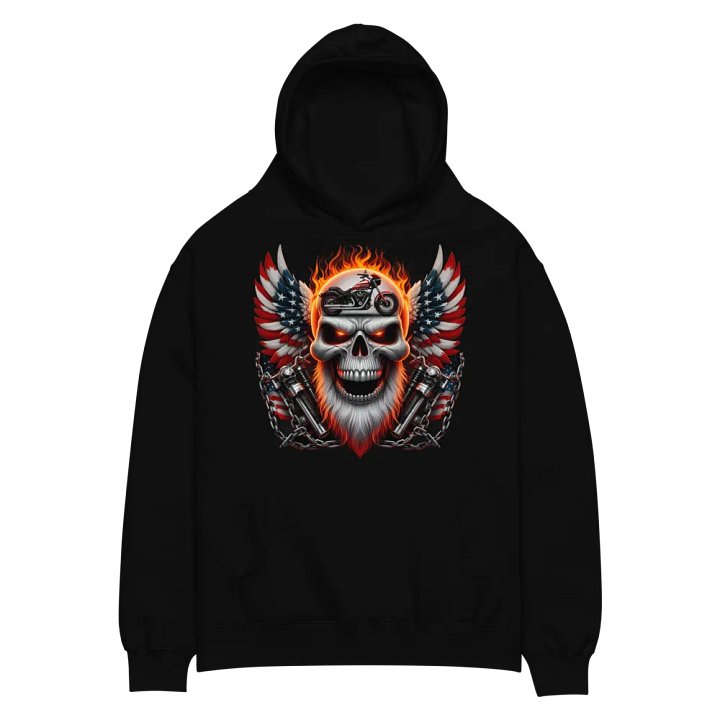 Rebellious Skull Motorcycle Wings Hoodie #33 product image (2)