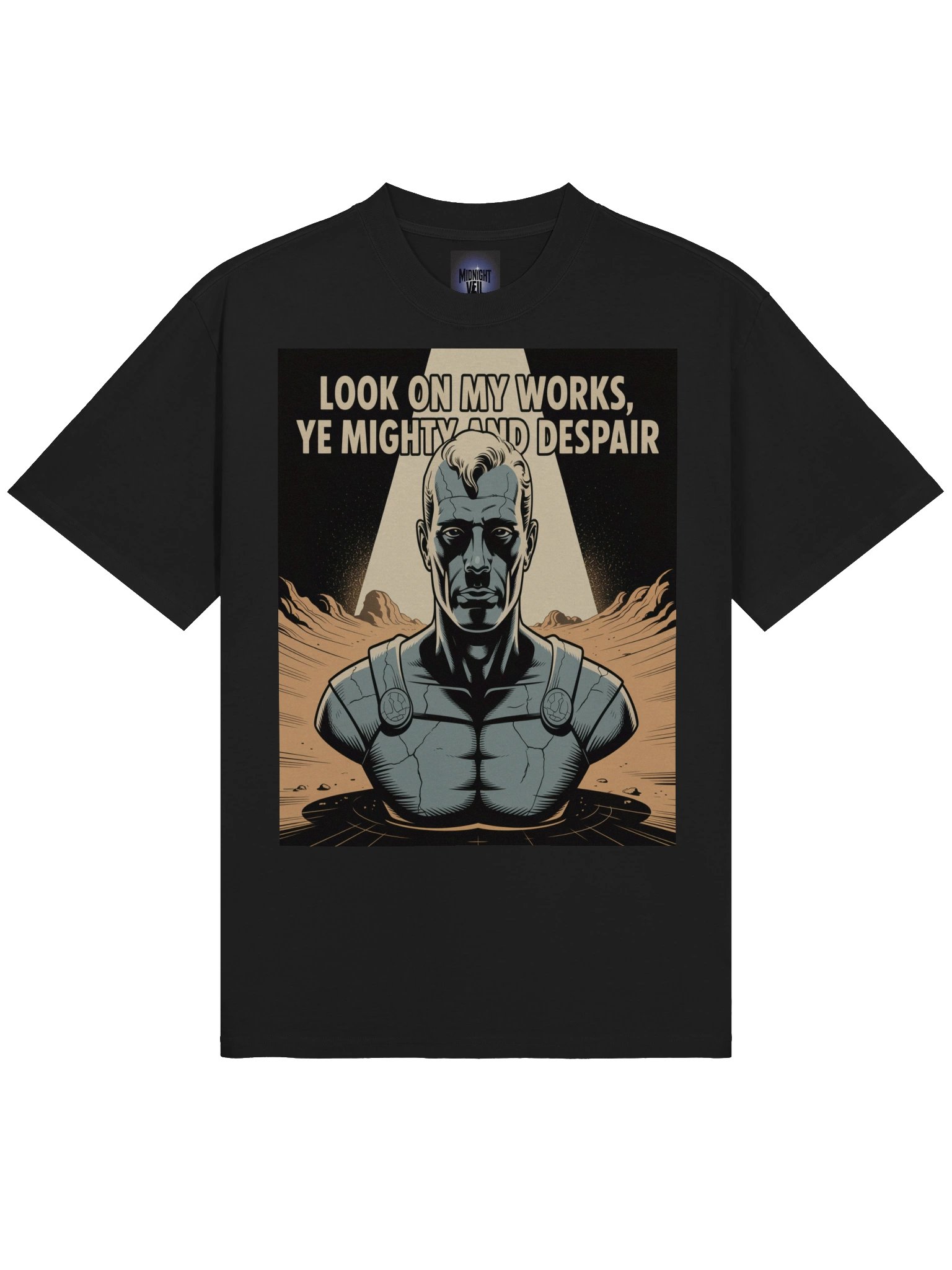 Look Upon My Works: Ozymandias Inspired Oversized Faded T-Shirt product image (5)