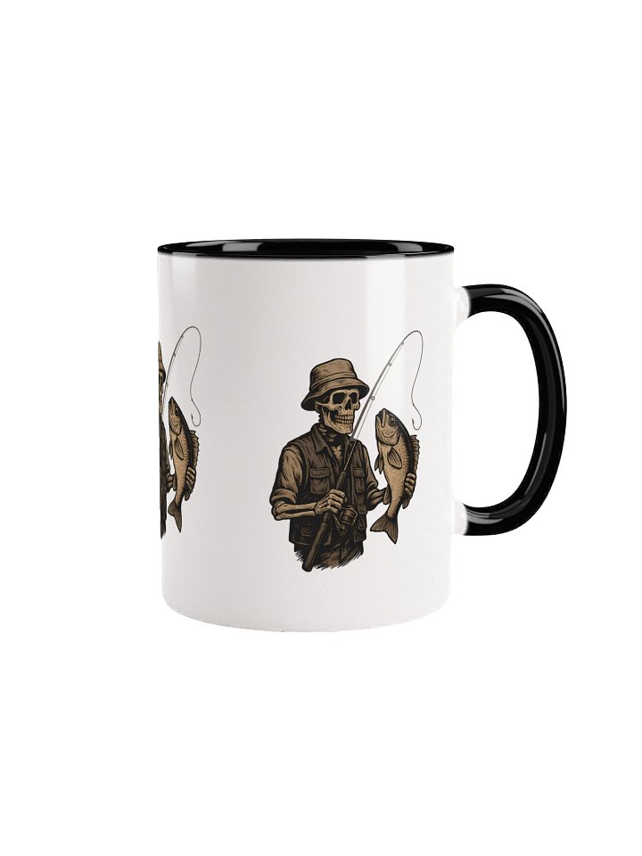 Skeleton Fishing Mug – Bass Fisherman Coffee Cup for Anglers product image (11)