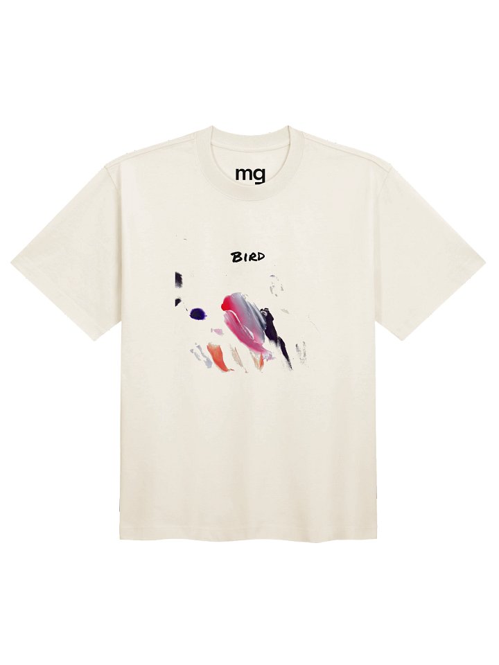Abstract Bird Brushstroke // Box T-Shirt White product image (2)
