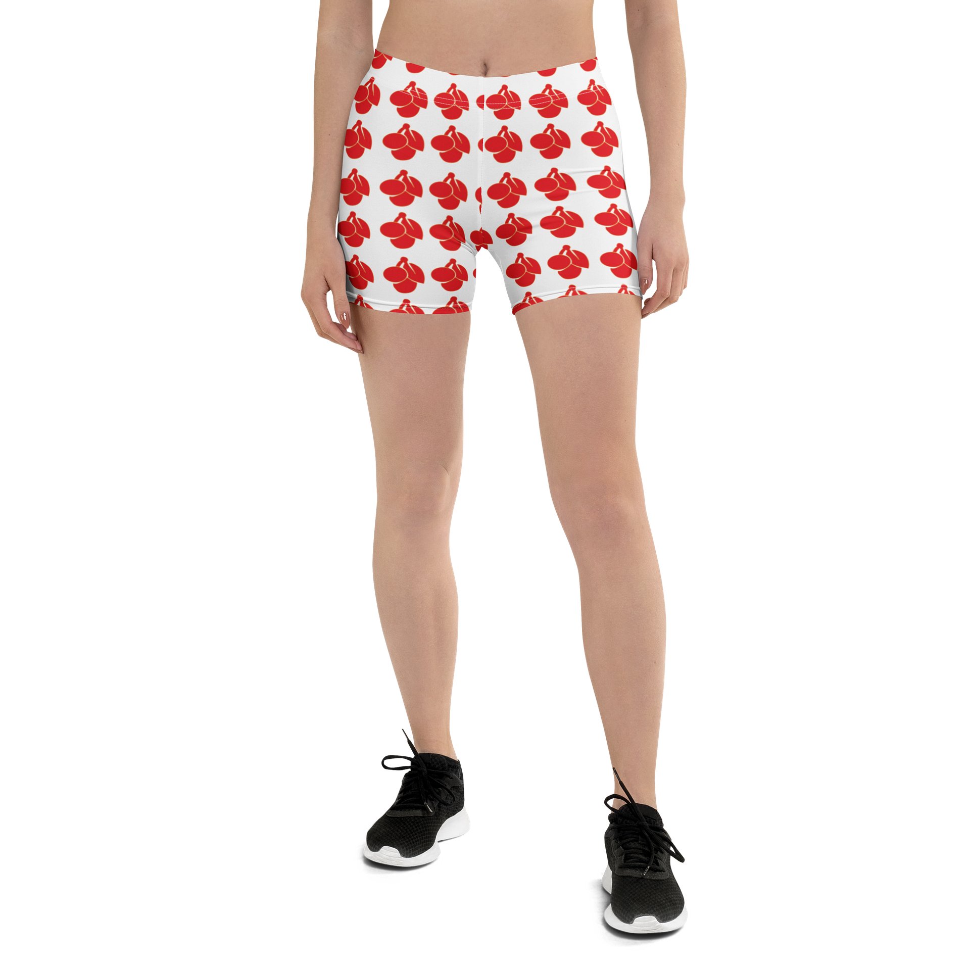 cherry logo all over print ladies shorts product image (1)