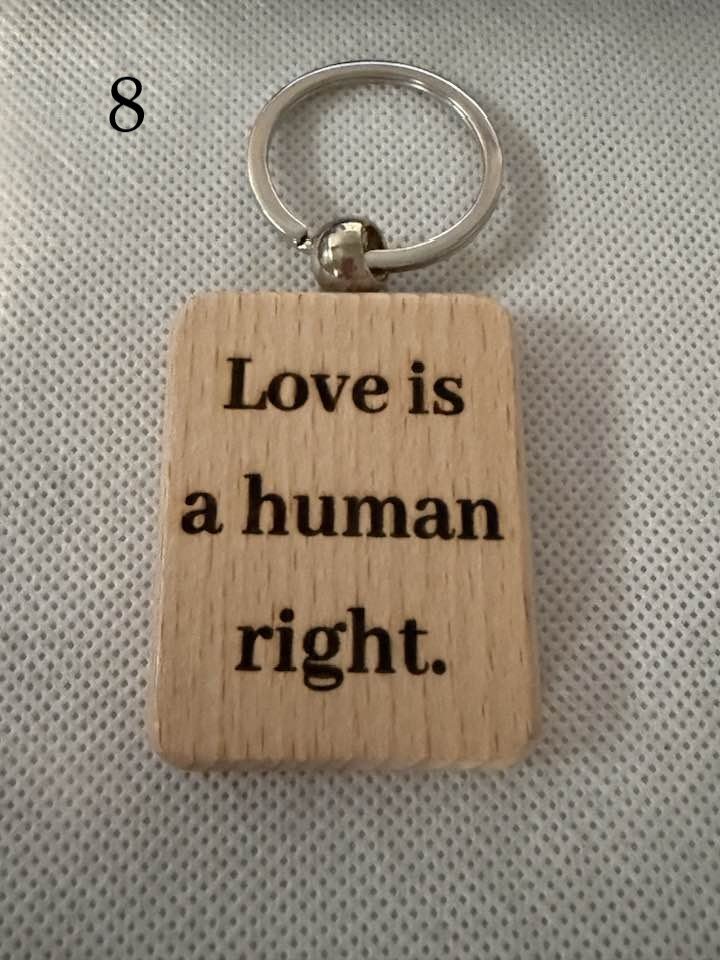 LGBTQ+ Wooden Engraved Keychains | Pride, Love & Identity Designs | Handmade & Meaningful (1) product image (8)