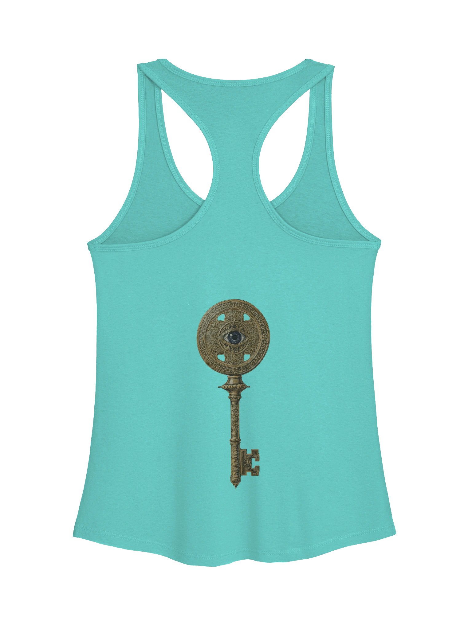 The Gatekeeper’s Key – Tahiti Blue Reverse Flow Edition (Back Print Only) | Women’s Racerback Tank product image (2)