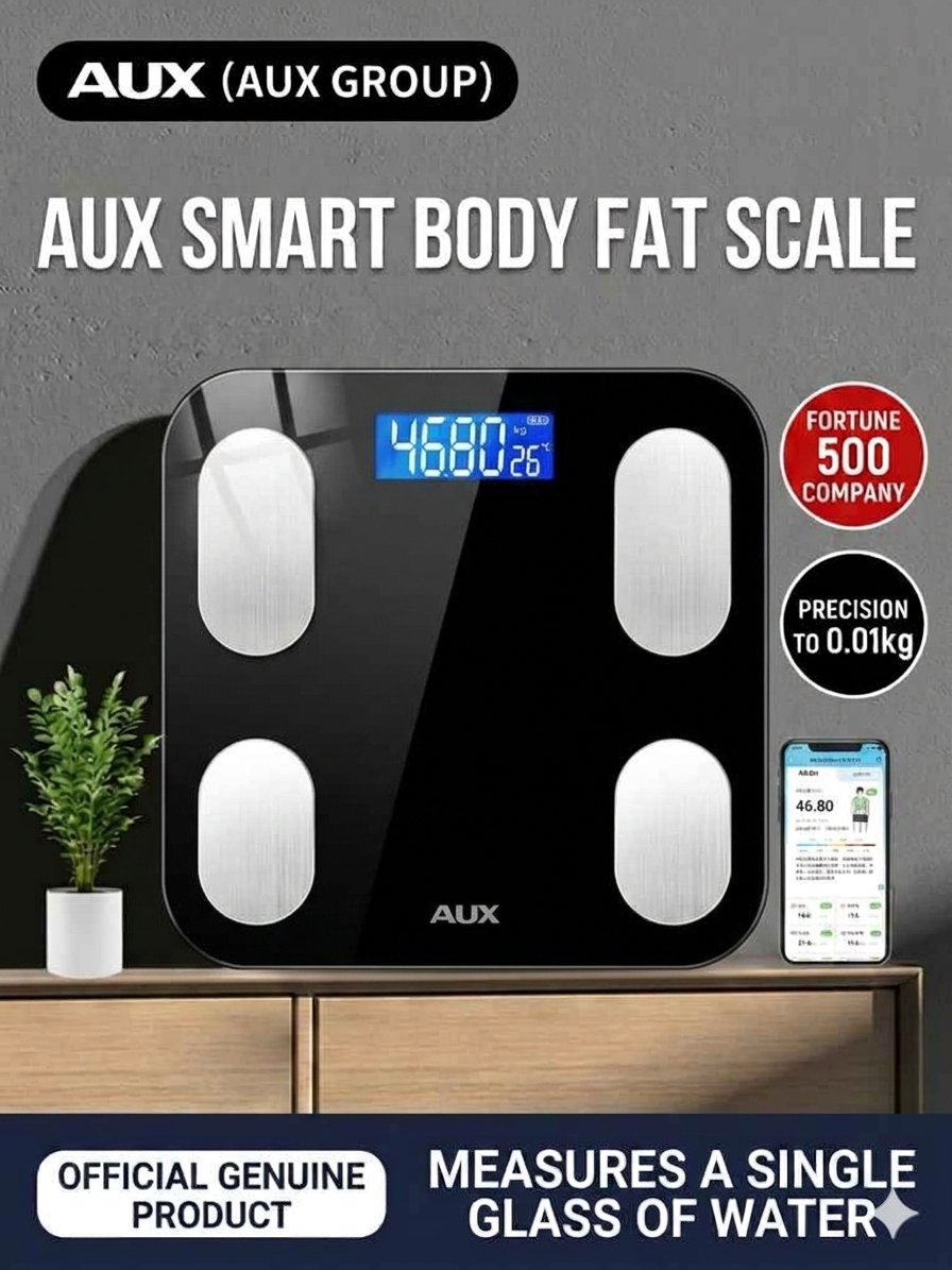 AUX Body Scale: Smart App / Digital Models, 81+ Metrics, 0.01kg High Precision, USB Rechargeable / Battery, 400lb Capacity product image (5)