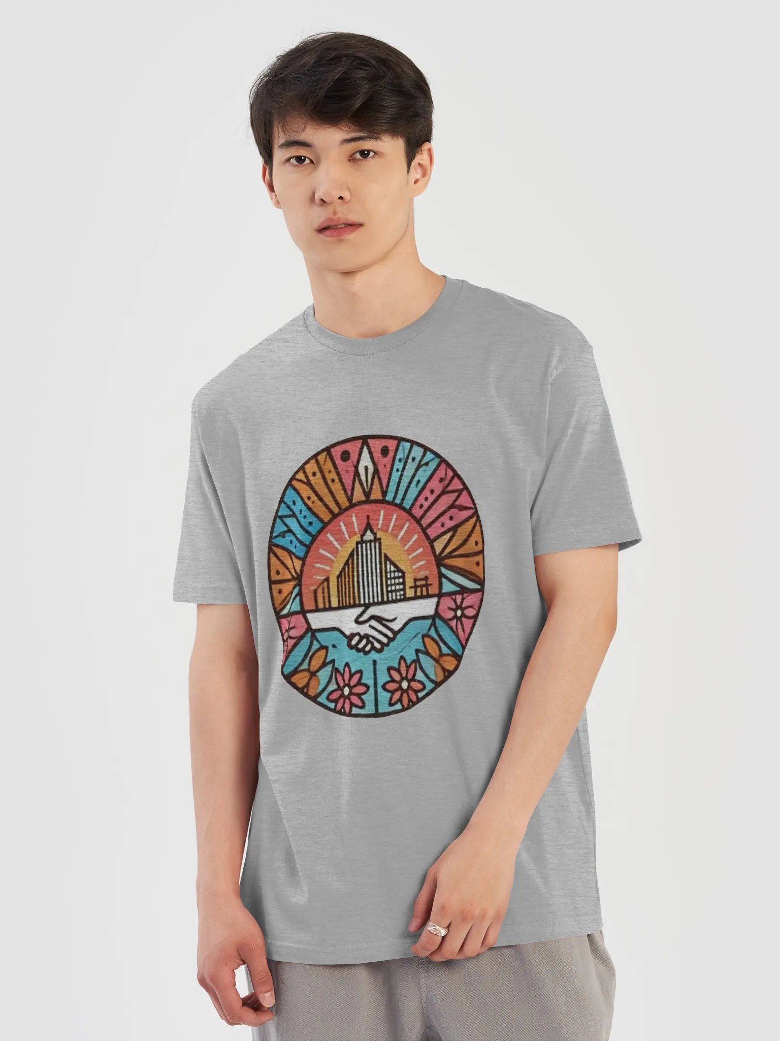 Cityscape Handshake Next Level Tee product image (20)