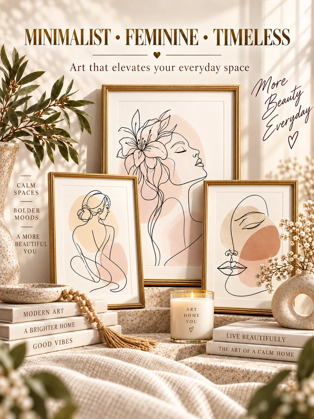 500 One Line Art Prints Bundle, Minimalist Woman Wall Decor, Feminine Body Drawings product image (3)