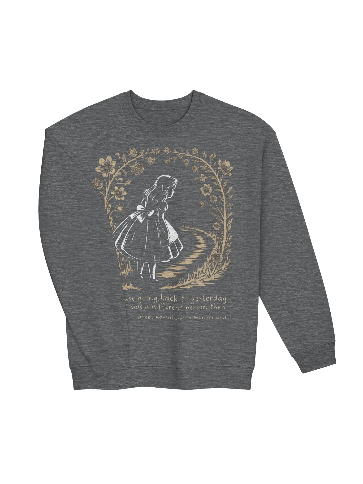 Alice Quote Floral Sweatshirt, Whimsical Wonderland Graphic product image (4)