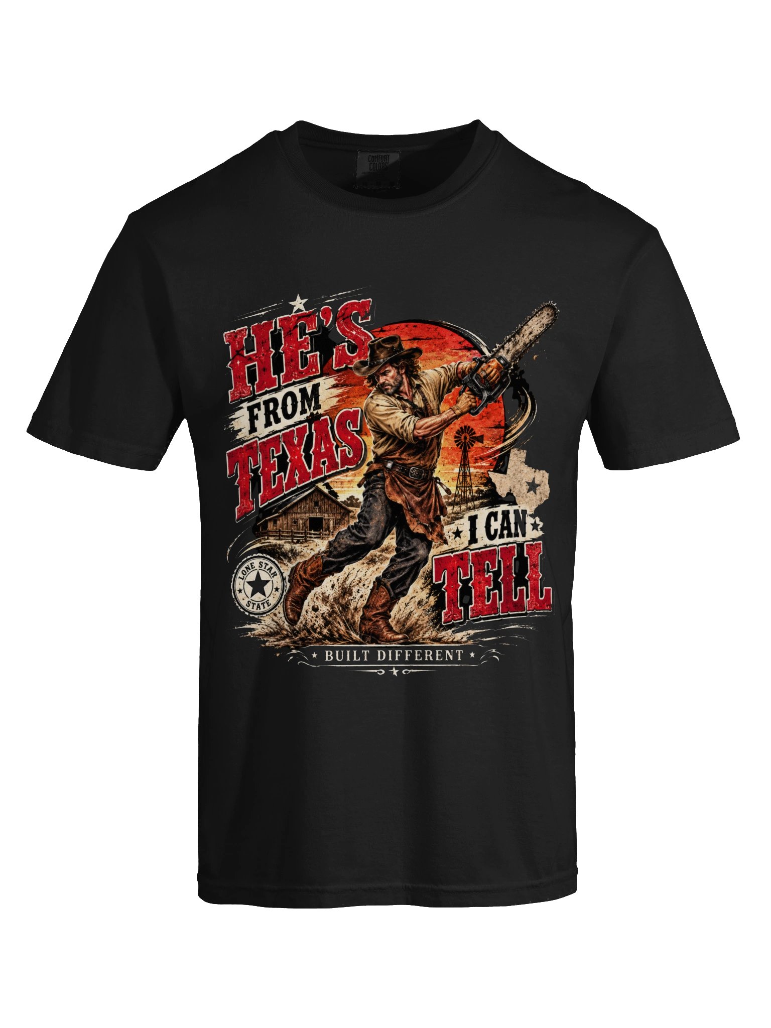 He’s From Texas I Can Tell – Built Different Western Cowboy Design product image (71)