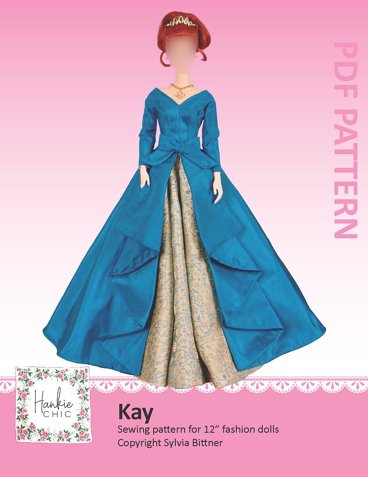 Kay sewing pattern for 12" fashion dolls product image (1)
