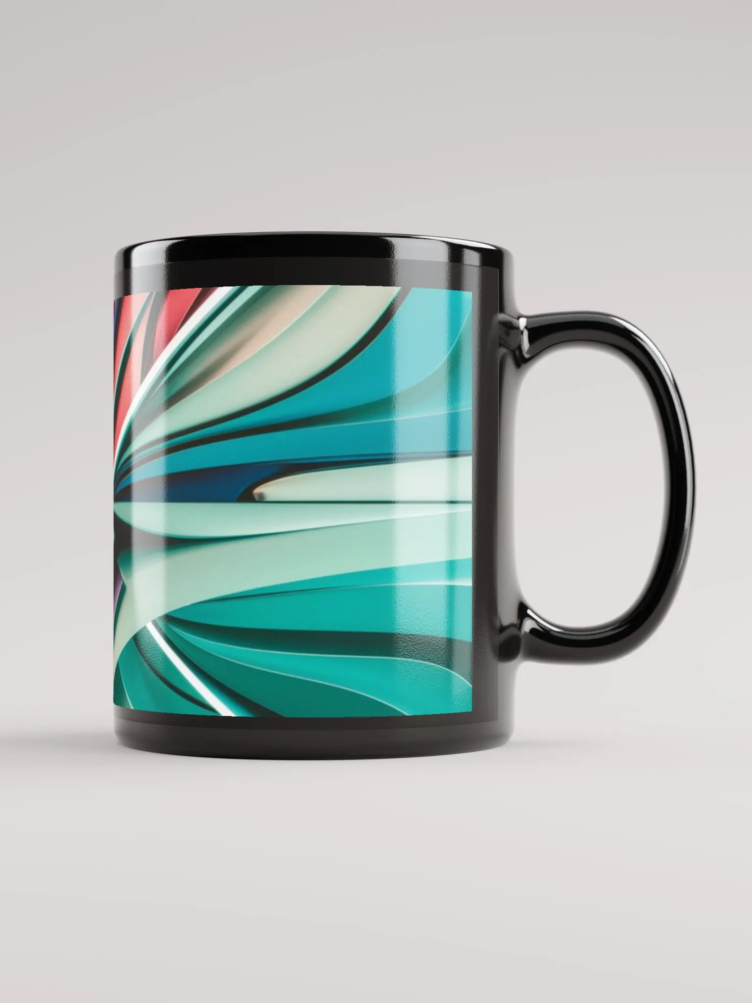 Graphic Grove Abstract Ceramic Mug - Black Glossy with Vibrant Design - 11oz & 15oz product image (1)
