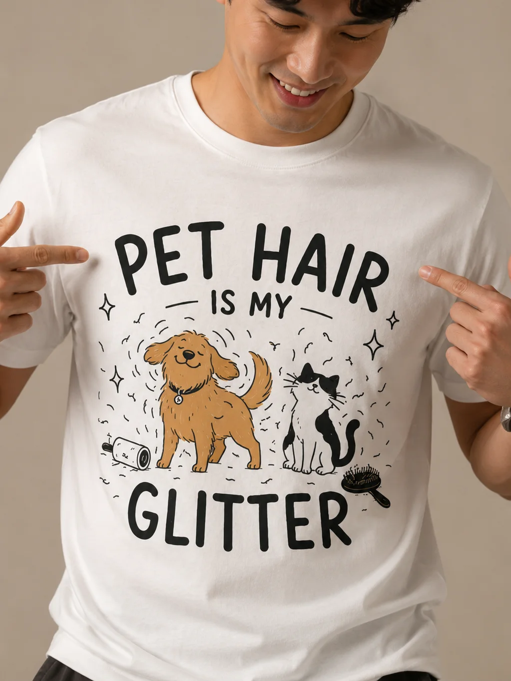 Pet Hair Is My Glitter T-Shirt | Funny Dog & Cat Lover Shirt for Pet Parents product image (2)