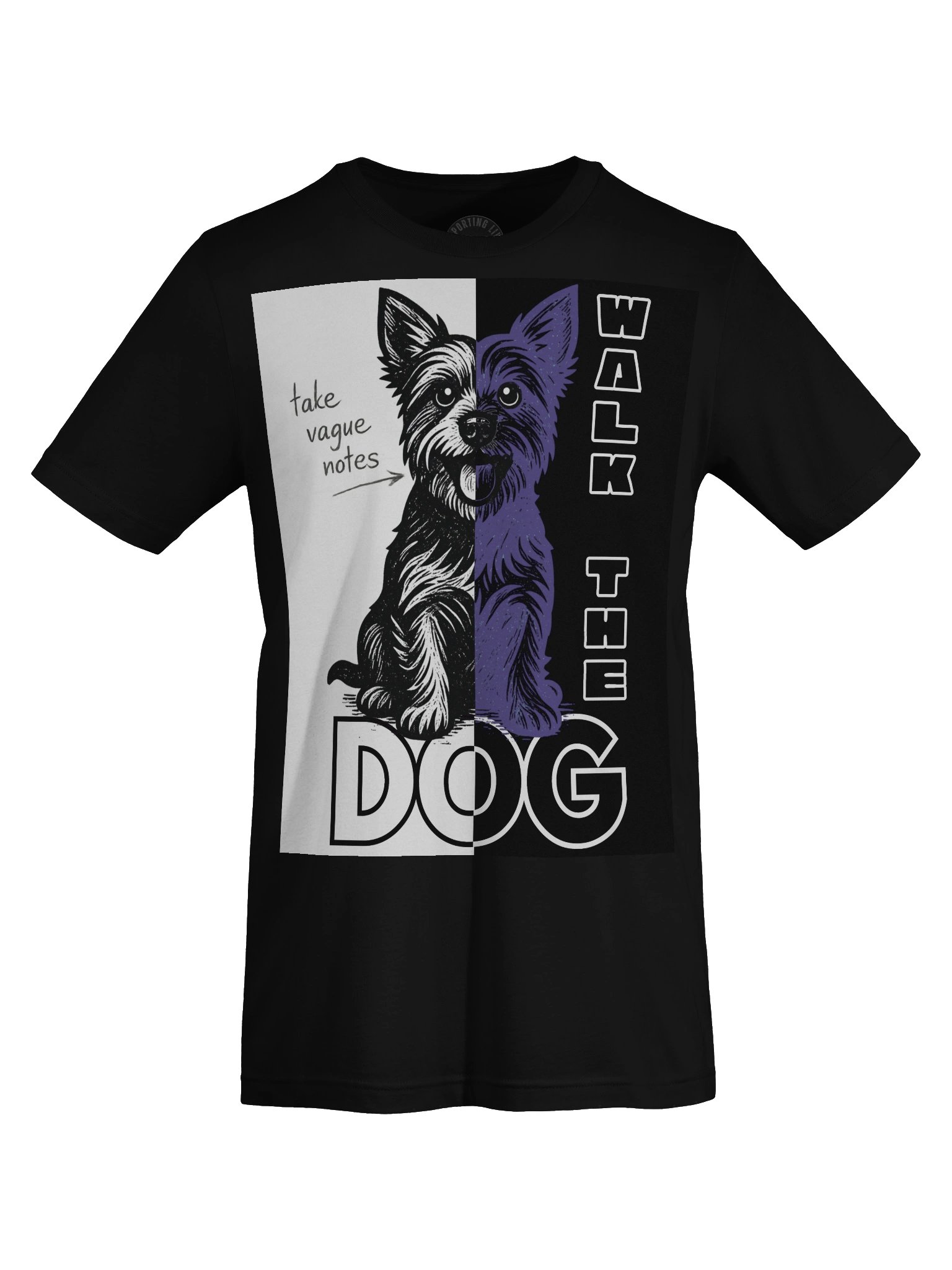 Walk the Dog Linocut Style T-Shirt product image (7)