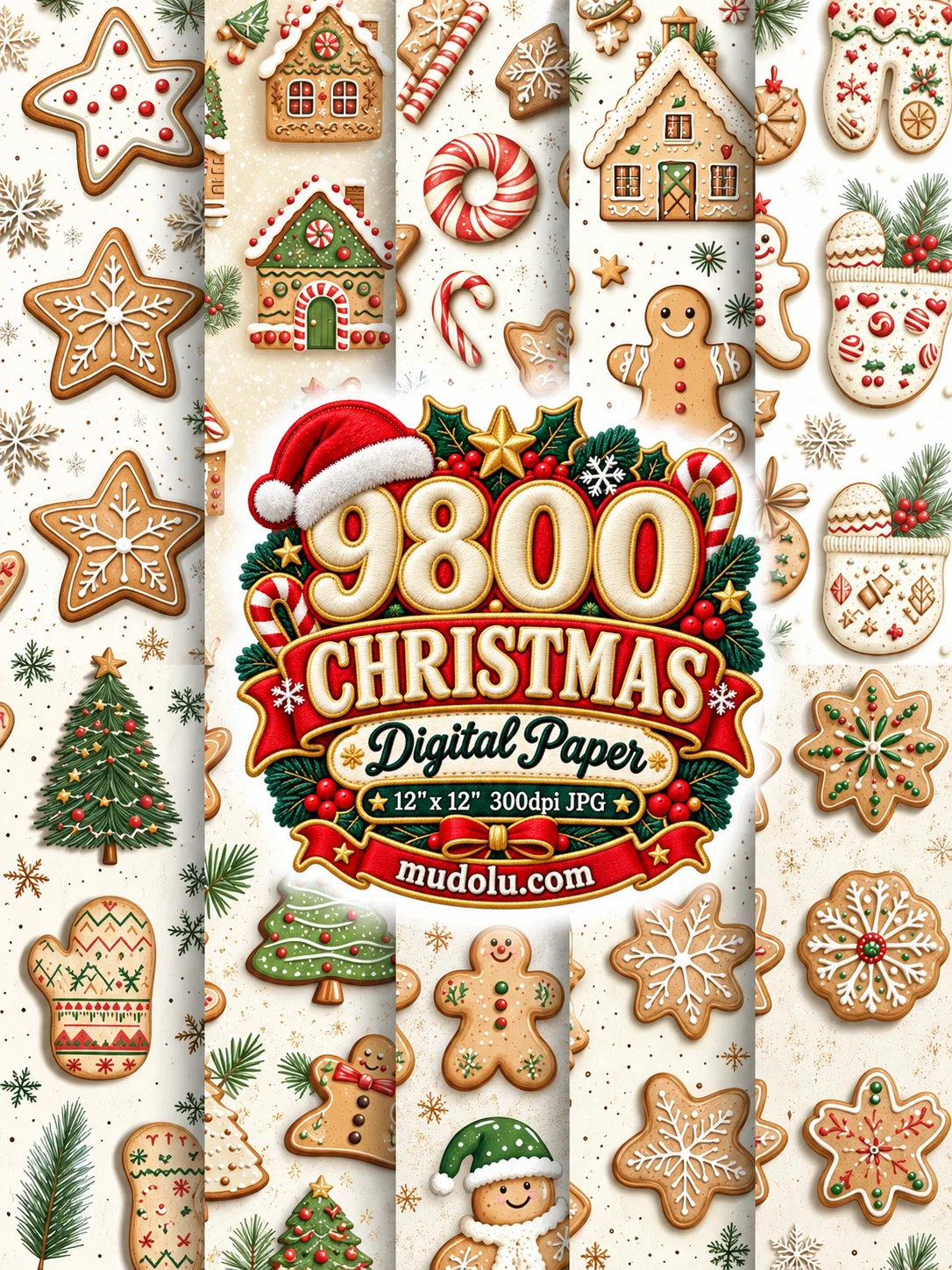 9800 Christmas Digital Papers, Christmas Mega Bundle, 12x12 JPG, Holiday Scrapbook Paper, Xmas Patterns, Printable Backgrounds product image (6)