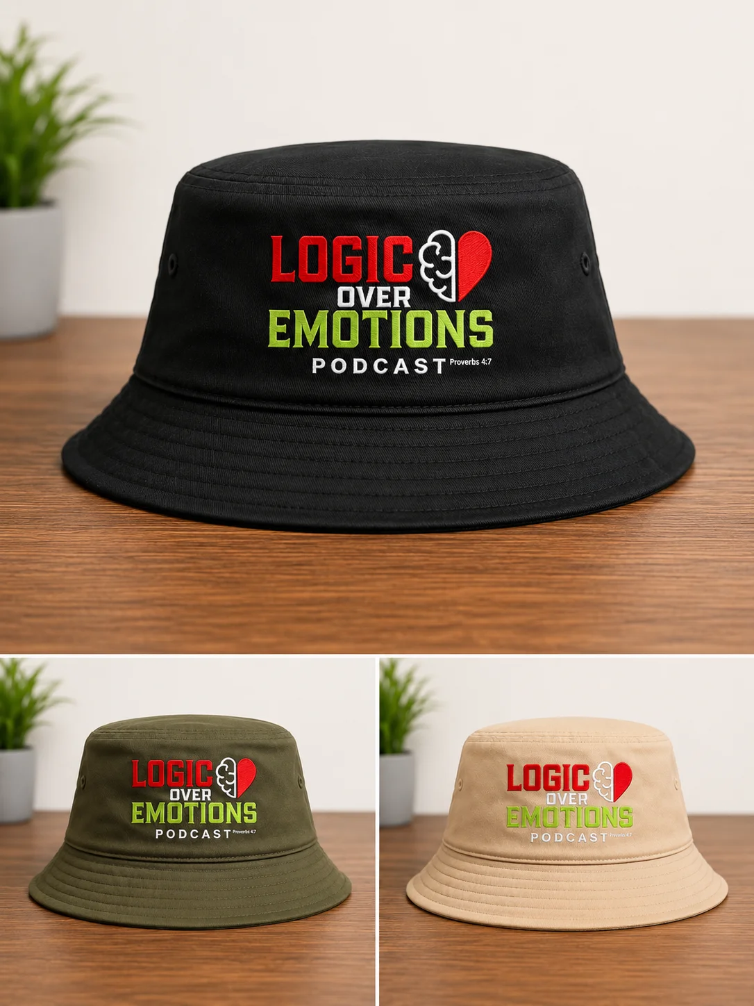 Logic Over Emotions Classic Bucket Hat product image (1)