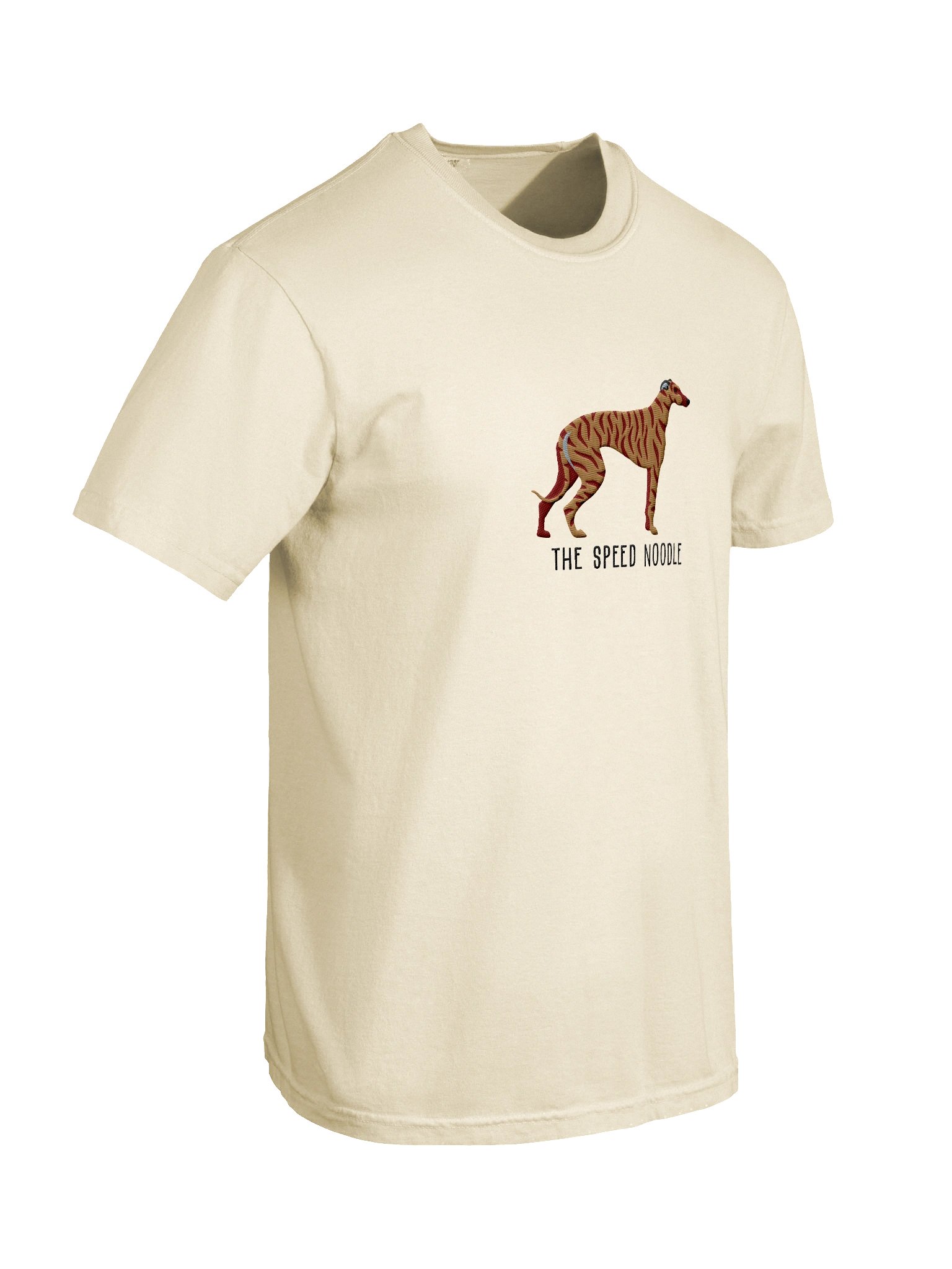 The Speed Noodle T-Shirt(Embroidered) of a Greyhound(Brindle) product image (11)