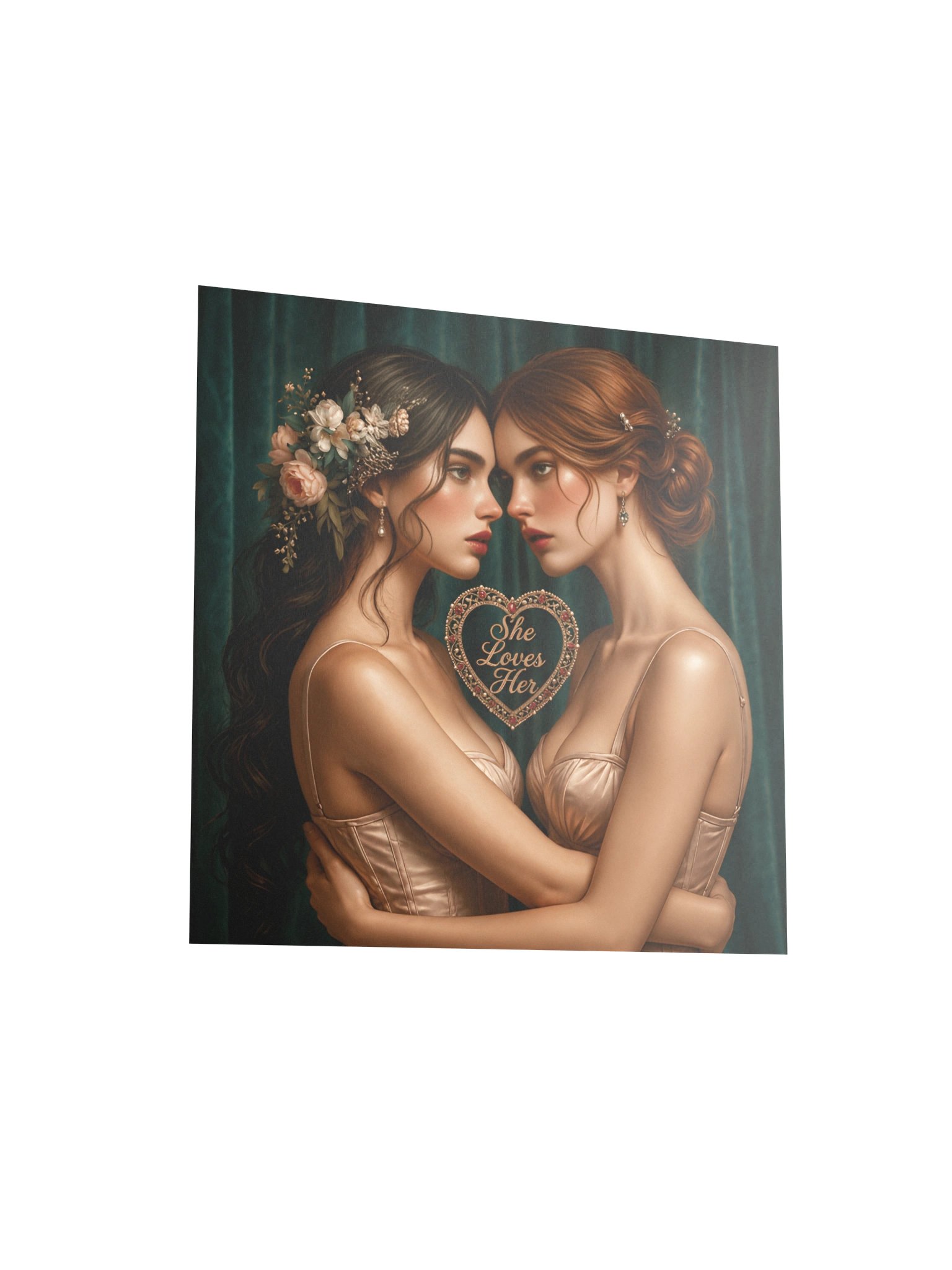 She Loves Her | Romantic Lesbian Couple Art Print | Sapphic Romance Poster product image (4)