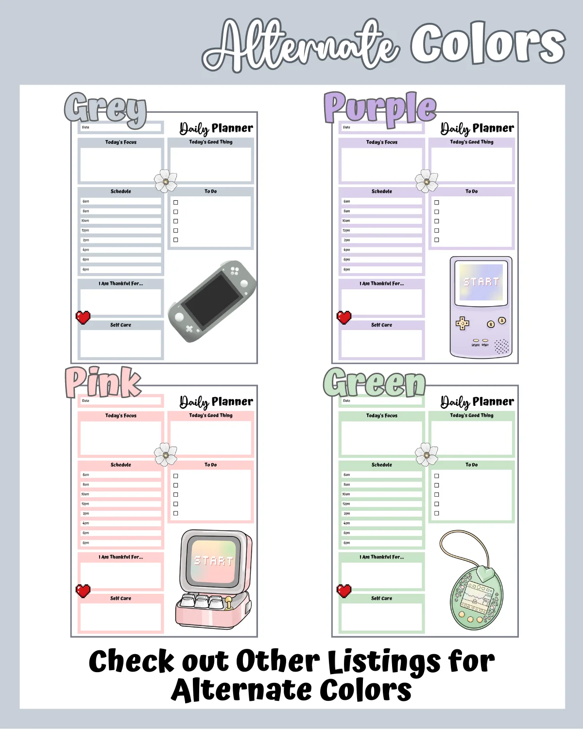 Grey Printable Planner - Gamer Themed product image (5)