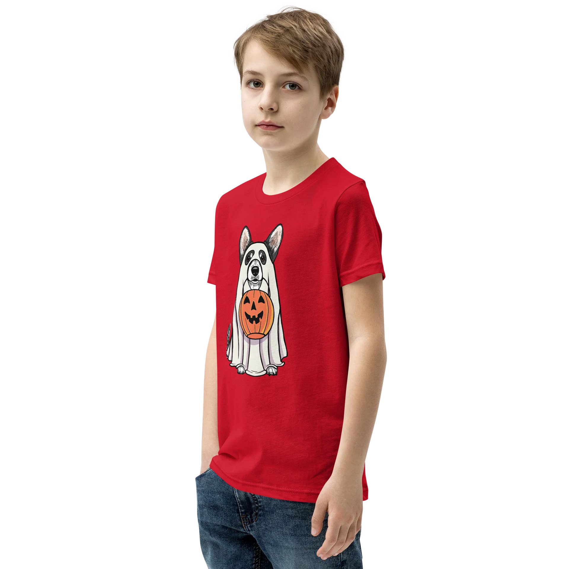Halloween Cardigan Welsh Corgi(Black & White) Youth T-Shirt product image (4)