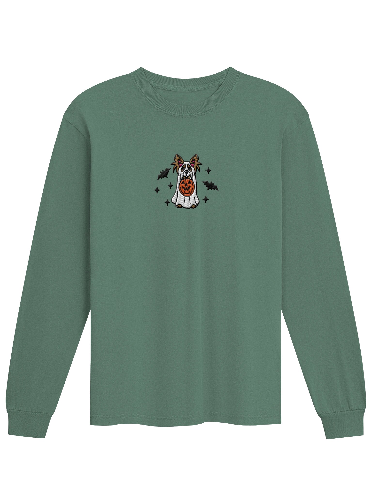 Halloween Longhaired Chihuahua(Brown) Embroidered Long-sleeved T-Shirt product image (4)