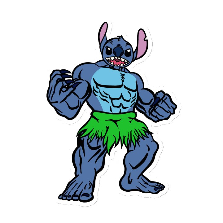 Stitch X Hulk Die-Cut Magnet product image (2)