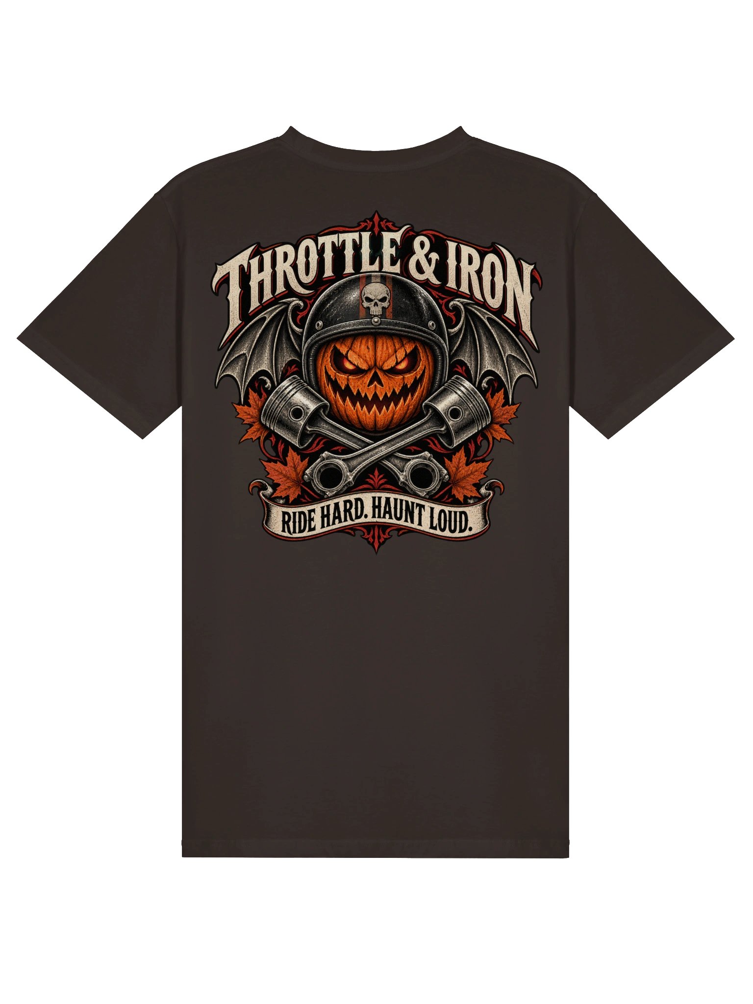 Throttle & Iron Ride Hard, Haunt Loud Halloween T-Shirt product image (2)
