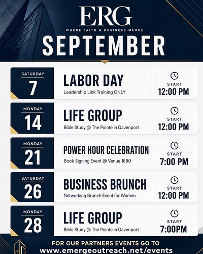 Hello, September! A new month means new opportunities to connect, grow, learn, and move your vision forward.

Whether you’re ...
